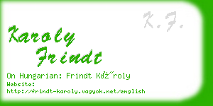 karoly frindt business card